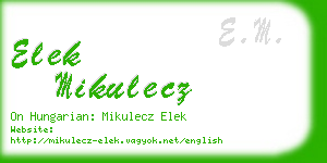 elek mikulecz business card